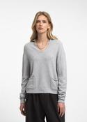 JANE LUSHKA V-NECK DYED VISCOSE PULLOVER - LIGHT GREY