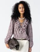 COSTER CHECK RUFFLE TOP