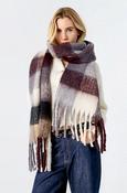 GREY/BROWN CHECK SCARF image