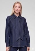MARC AUREL DENIM BOW TIE BLOUSE image
