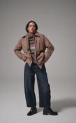 HEYANNO RENT DOWN CHECK JACKET - ICED COFFEE image