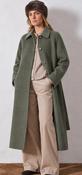LONG HANDMADE WOOL-BLEND COAT - KHAKI image