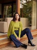 MARC AUREL CARDIGAN - LIME GREEN