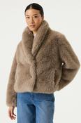 FAUX FUR JACKET - TAUPE