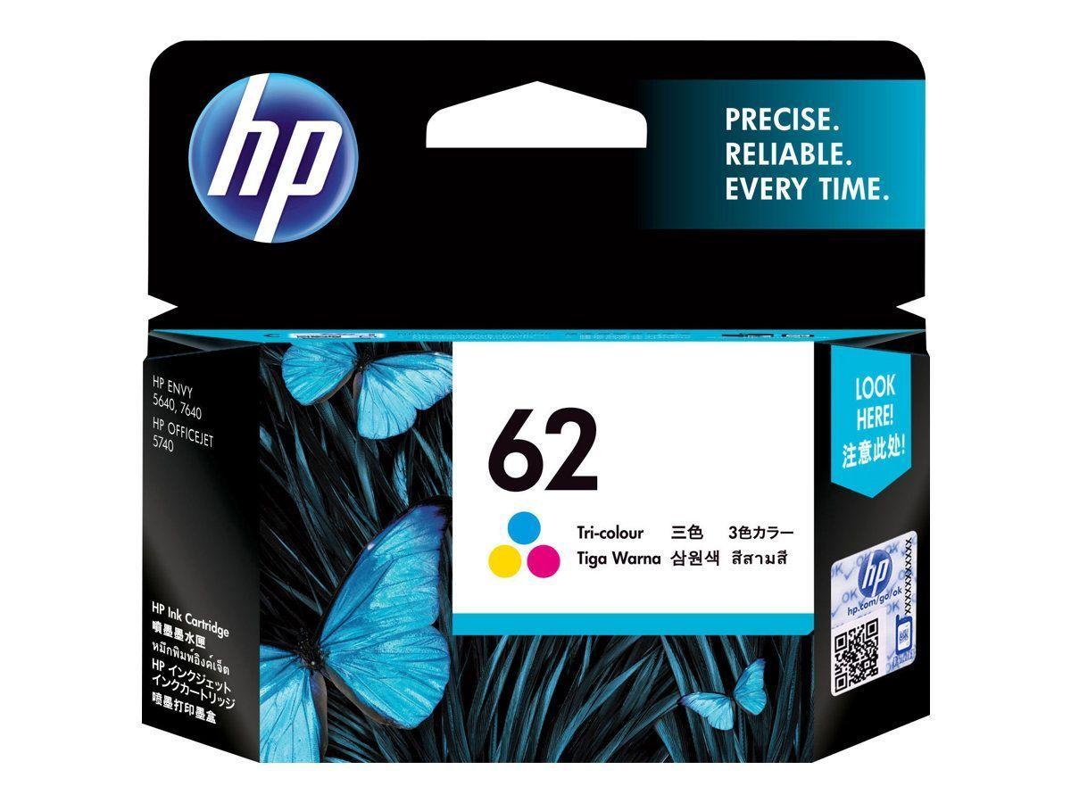 HP 62 Original Tri-color Ink Cartridge 4.5-ml C2P06AE with Butterflies Design