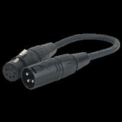 DAP Audio 3 Pin XLR Male to 5 Pin XLR Female DMX Adaptor image