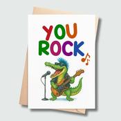 You Rock – Alligator Rockstar Greeting Card image