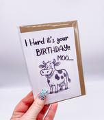 Funny Cow Birthday Card – I Herd It’s Your Birthday Moo