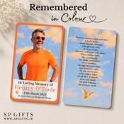 Remembered in Colour™ Orange Memorial Wallet Cards Ireland