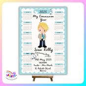 My Communion Year – A4 Personalised Keepsake &amp; Calendar Blue