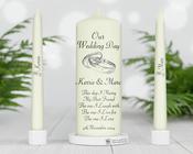 Wedding Unity Candle set Ireland - Silver Rings Design