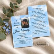 Personalised Blue Clouds Wallet Memorial Cards Ireland image