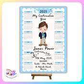 My Confirmation Year – A4 Personalised Keepsake &amp; Countdown Calendar Blue