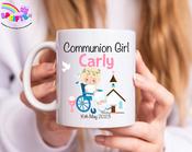 Personalised Girl in Wheelchair Communion Mug image