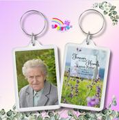 Memorial Photo Keyring - Lavender Design 002
