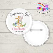 Personalised Confirmation Badge - Pinks - Confirmation gifts Ireland