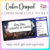 Custom-Designed Personalised Keepsake Ticket – Made for Any Event image
