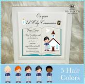 Confirmation Boy in Suspenders Box Frame