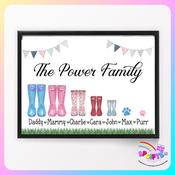 Welly Boots Custom Family Print
