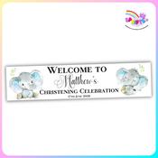 Personalised Christening Banner for Boys | Little Blessings Design