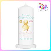 Personalised Girls Christening Candle - Duck image