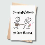 Congratulations on Tying the Knot Wedding Card