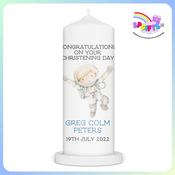 Personalised Boys Christening Candle - Boy Astronaut
