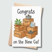 Congrats on the New Gaf - New Home Card image
