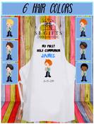 Personalised Communion Boys Apron - Khaki image