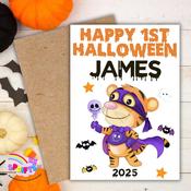 Personalised My 1st Halloween Card – Tiger