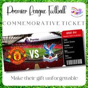 Personalised Premier League Football Match Keepsake Ticket