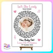 Personalised New Baby Song Lyric Spiral Photo Print image