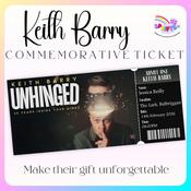 Personalised Keith Barry Unhinged Commemorative Ticket | The Lark Balbriggan 202