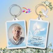 Memorial Photo Keyring - Dove Design