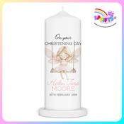 Personalised Girls Christening Candle - Fairy Swing image
