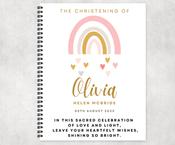 Personalised A4 Book for Christening Memories - Sweet Rainbow Delight