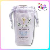 Personalised Christening Candle Bag - Boys Cross