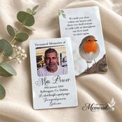 Personalised Robin Wallet Memorial Cards Ireland image