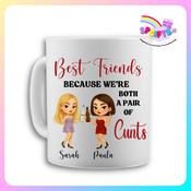 Best Friends Mug – Blonde Hair &amp; Brown Hair | Funny Rude Mug Ireland image