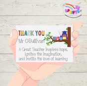 Thank you teacher Metal Wallet Card - Owls