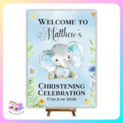 Personalised Christening Welcome Sign for Boys | Little Blessings Design