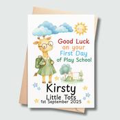Personalised First Day of School Card – Giraffe Design image