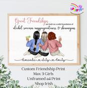 Group Friendship Print - alcohol, sarcasm, inappropriateness &amp; shenanigans