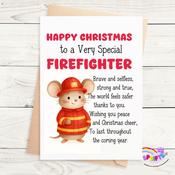 Personalised Firefighter Christmas Card – Irish Fireman Design
