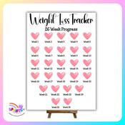 26 Week Weight Loss Tracker – Weekly Motivation Chart