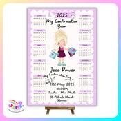 My Confirmation Year – A4 Personalised Keepsake &amp; Countdown Calendar Lilac