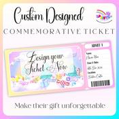 Custom Designed Personalised Keepsake Ticket - Create for Any Event image