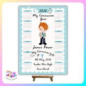 My Communion Year 2026 – Communion Countdown Print (Boy – Khaki Suit)