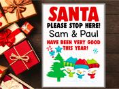 Santa Please Stop Here Snowmen design