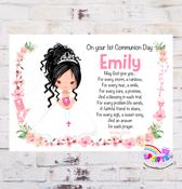 Girls Updo hairstyle Communion a4 Unframed Print image